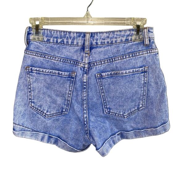 PacSun Mom Shorts 24 High Rise Denim Cuffed Blue Jean Shorts - Picture 2 of 5